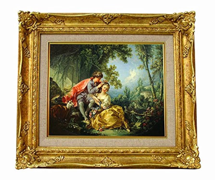 フランソワ ブーシェ、【占師】、希少画集より、状態良好、新品高級額装付 フランソワ ブーシェ、【幸福な釣り人】、希少画集画、状態良好、